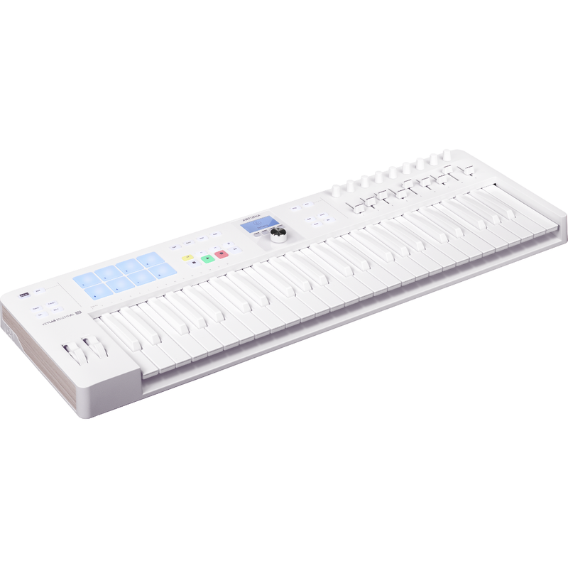 Arturia KeyLab Essential MK3 Contrôleur MIDI en édition limitée (blanc alpin) - 49 touches