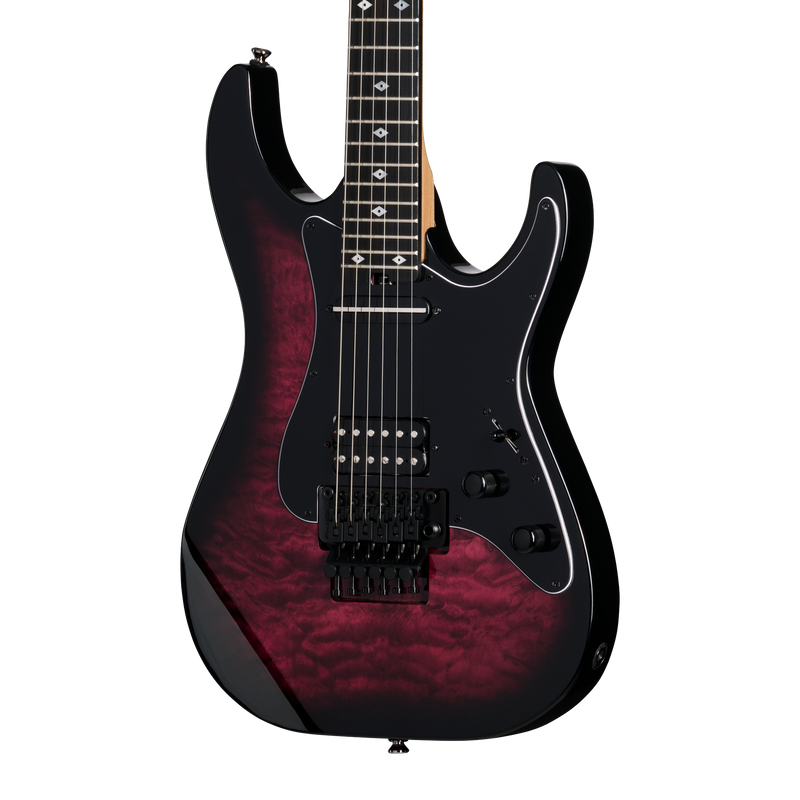 Kramer VOLANTE QUILT HSFR Electric Guitar (Magenta Burst)