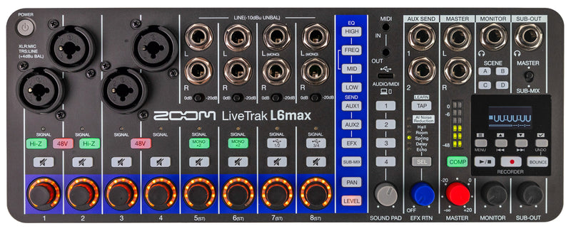 Zoom L6MAX 12-Channel Digital Mixer / Recorder