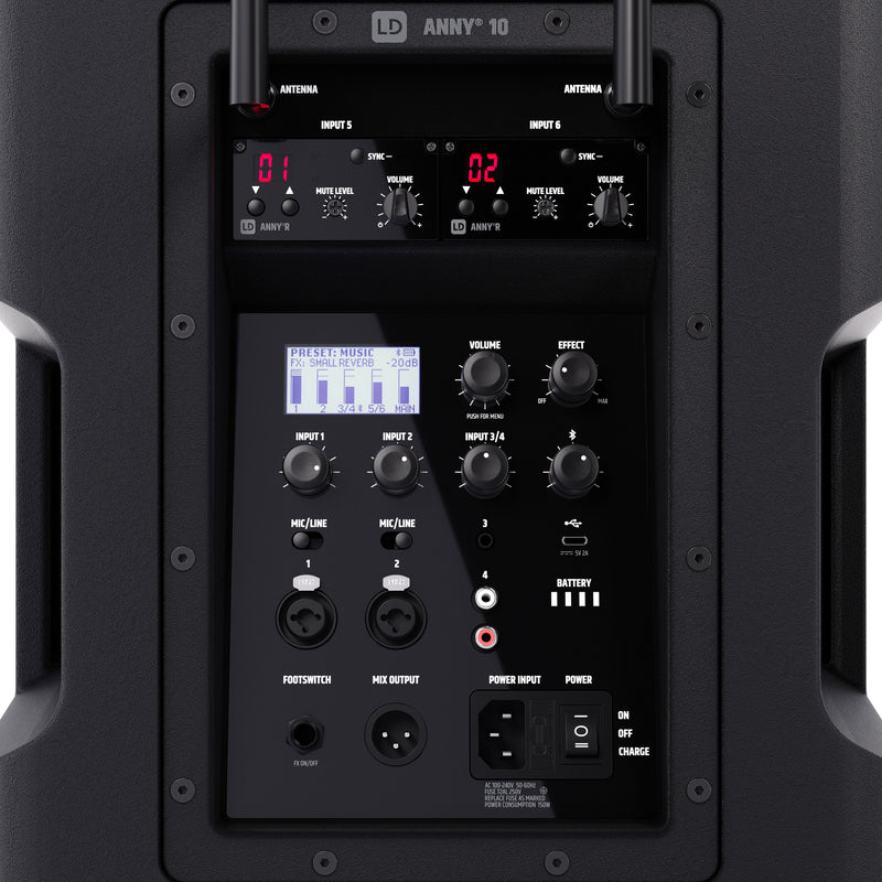 LD Systems ANNY® 10 HBH 2 B5.1 (USA Version) Portable Battery-Powered Bluetooth PA Systems - 10"