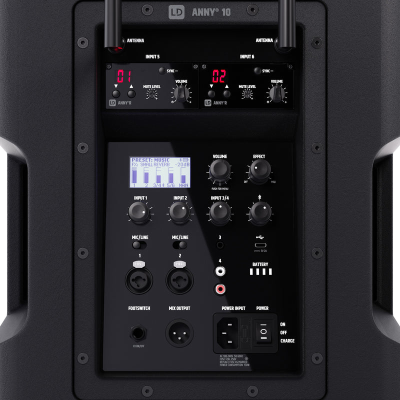 LD Systems ANNY® 10 HHD 2 B5.1 Portable battery-powered Bluetooth® PA System With Mixer And Wireless Handheld Microphones - 10"