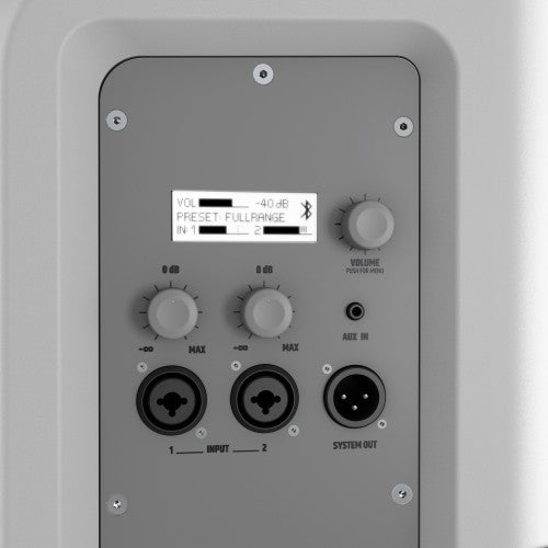 LD Systems ICOA Haut-parleur de sonorisation coaxial alimenté BT 15 A avec Bluetooth - 15" (Blanc)
