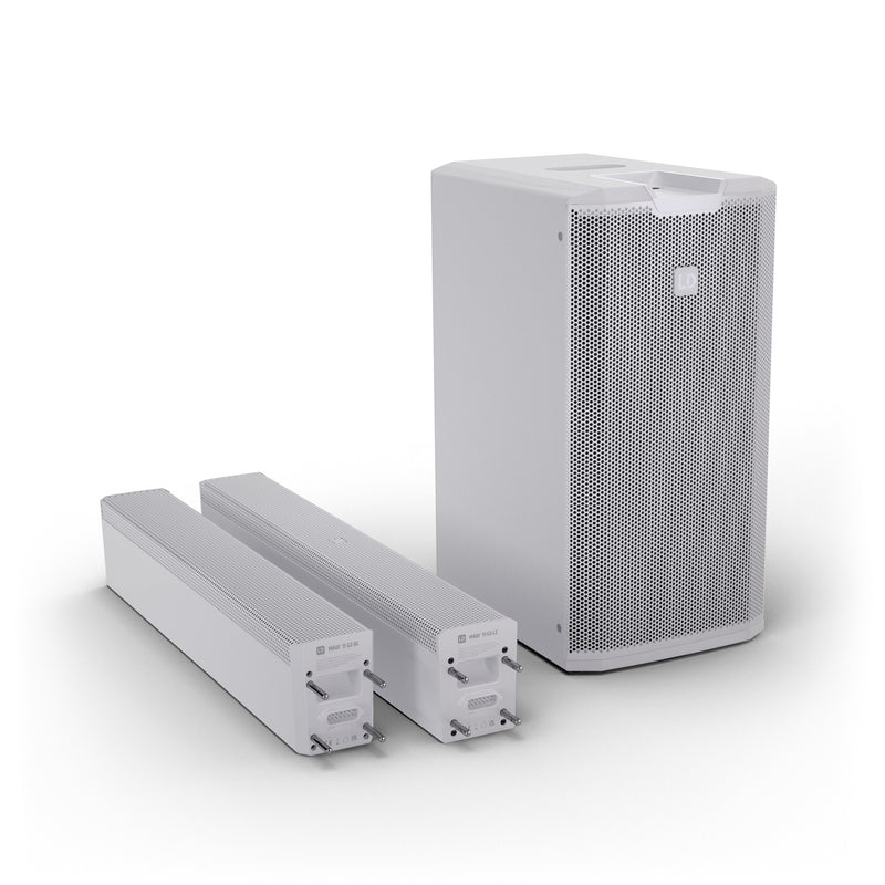 LD Systems MAUI® 11 G3 MIX W Système de sonorisation à colonne cardioïde portable avec mélangeur numérique (Blanc)