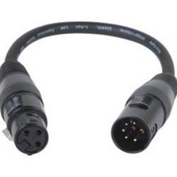 Digiflex LDMX-3M5F-1 DMX Adapter XLR3M to XLR5F - 1 Foot