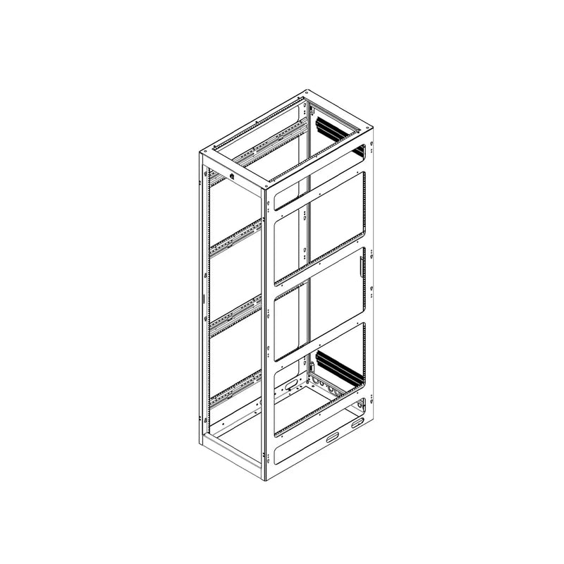 Lowell LGNR-4436-LRD Gangable AV Rack Without Rear Door - 44U x 36"D