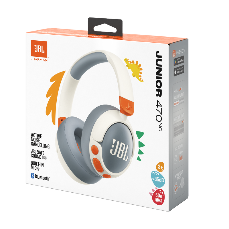 JBL JUNIOR 407NC Wireless Noise-Cancelling Over-Ear Headphones (White)