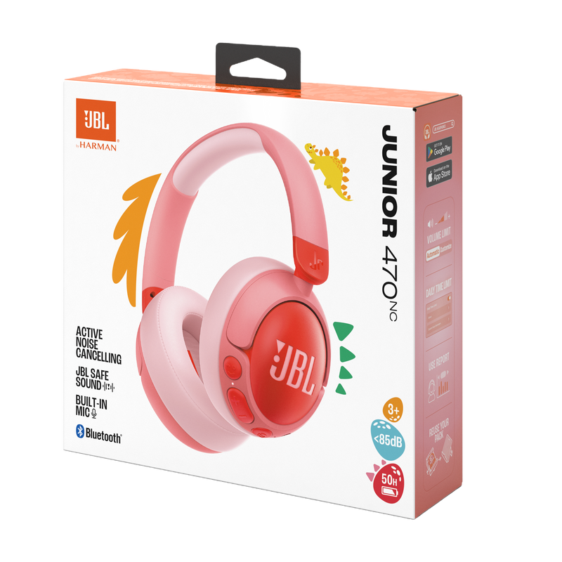 JBL JUNIOR 407NC Wireless Noise-Cancelling Over-Ear Headphones (Pink)