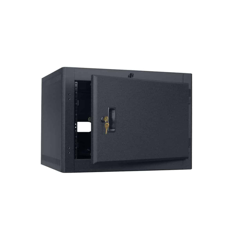 Lowell LWER-718 Stationary Wall Rack with Door - 7U x 18"D