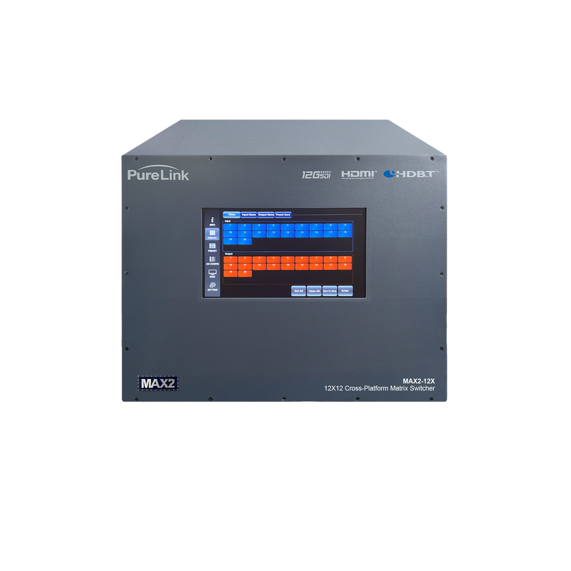 PureLink MAX2-12X 12×12 Media Axis 2 4K60 Cross Platform Matrix Switcher Frame