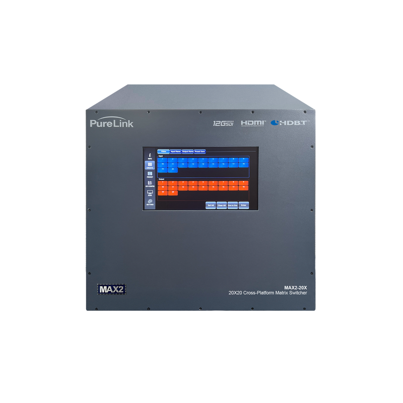 PureLink MAX2-20X 20×20 Media Axis 2 4K60 Cross Platform Matrix Switcher Frame