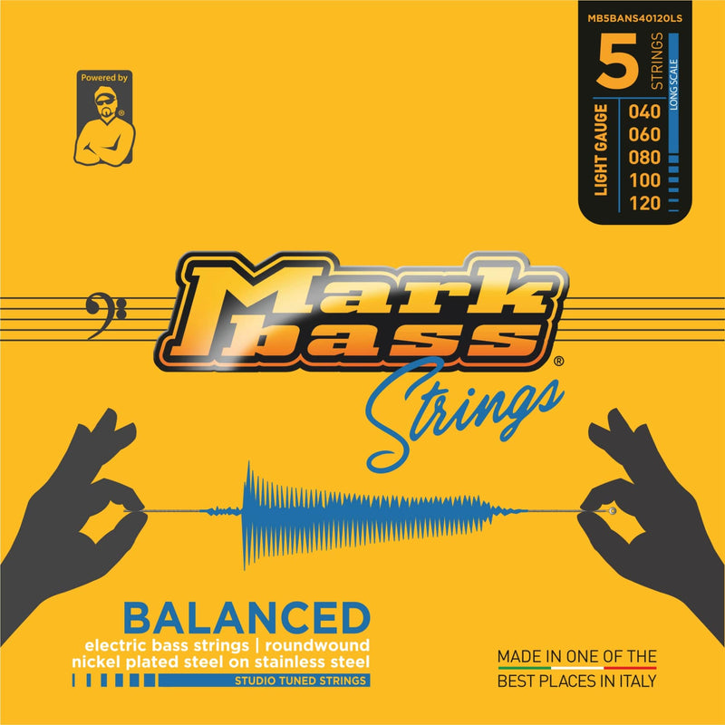 Mark Bass MB5BANS40120LS Corde de basse en acier nickelé sur acier inoxydable accordée en studio (.040 - .120)