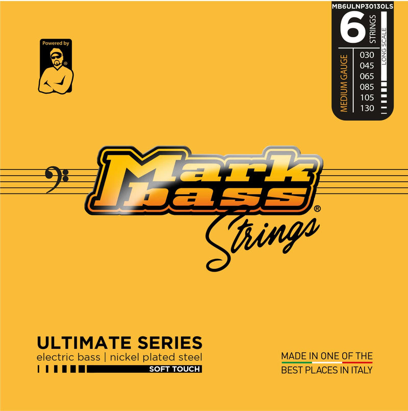 Mark Bass MB6ULNP30130LS Cordes de basse Soft Touch à 6 cordes, calibre moyen (acier nickelé)