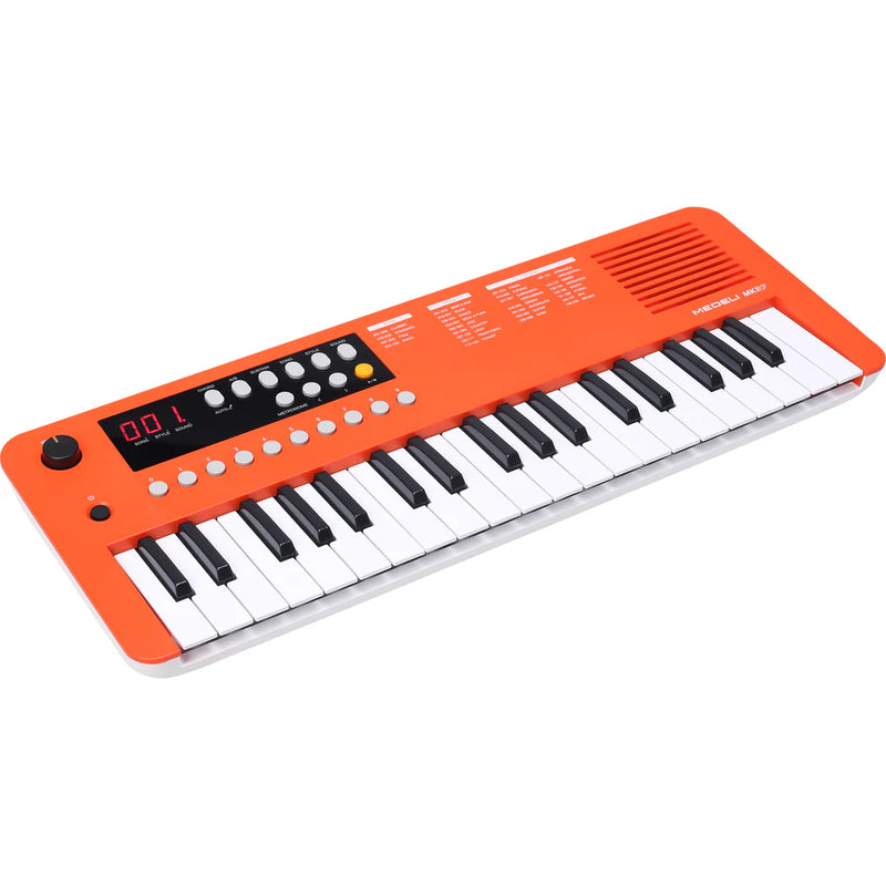 Medeli MK37 Portable Keyboard With USB MIDI And Audio (Orange) - 37 Mini Keys