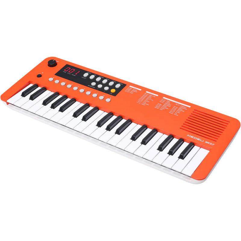 Medeli MK37 Portable Keyboard With USB MIDI And Audio (Orange) - 37 Mini Keys