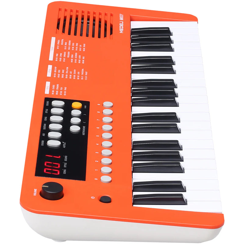 Medeli MK37 Portable Keyboard With USB MIDI And Audio (Orange) - 37 Mini Keys