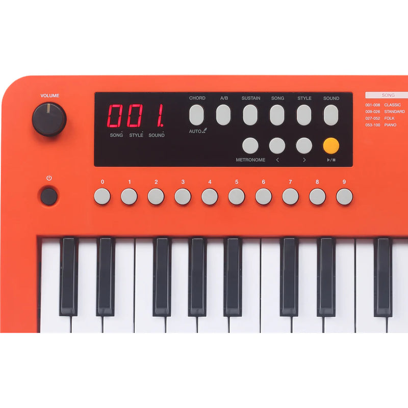 Medeli MK37 Portable Keyboard With USB MIDI And Audio (Orange) - 37 Mini Keys