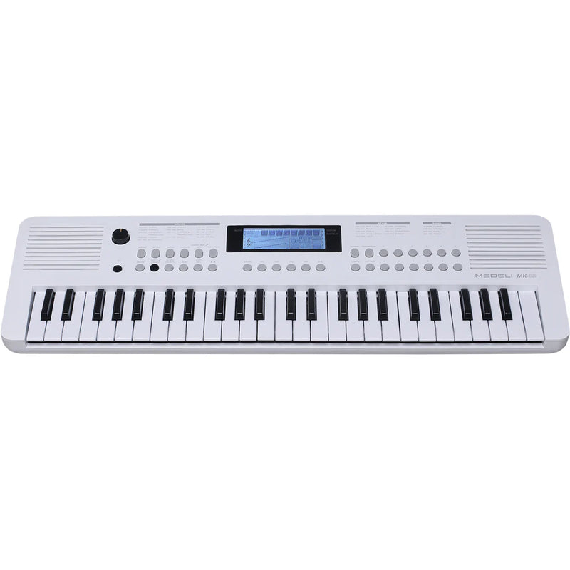 Medeli MK49 Portable Keyboard With USB MIDI And Audio (White) - 49 Keys