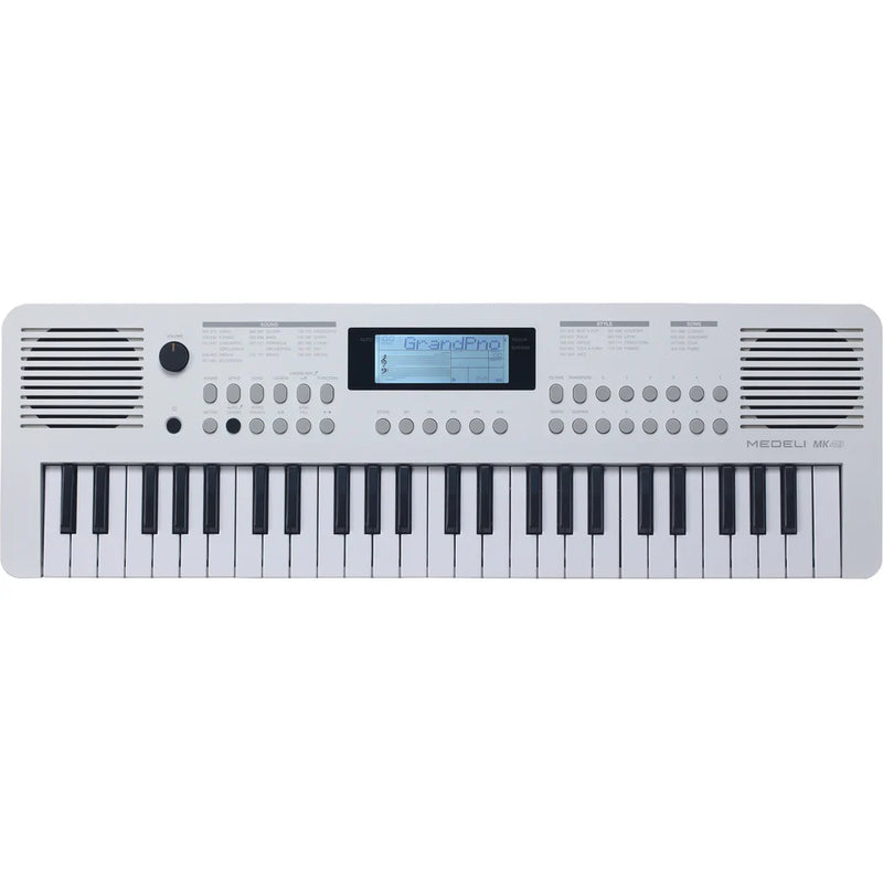 Medeli MK49 Portable Keyboard With USB MIDI And Audio (White) - 49 Keys