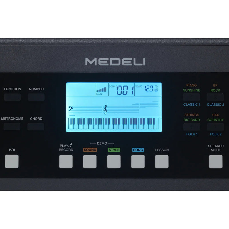 Medeli MK61 Portable Keyboard With USB MIDI And Audio (Black) - 61 Keys