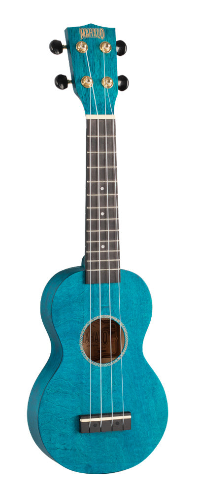 Mahalo MS1TBU Slimline Series Soprano Ukulele (Transparent Blue)