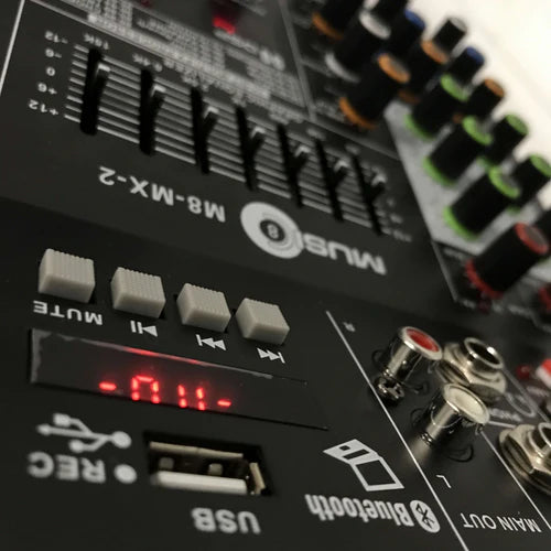 Music8 M8-MX2 USB 5-Channel Mixing Console/ Interface Mixer With EQ and DSP