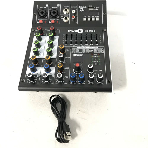 Music8 M8-MX2 USB 5-Channel Mixing Console/ Interface Mixer With EQ and DSP