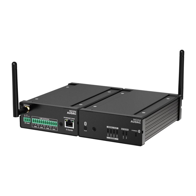 Audac NIO204 Network I/O Mixing Breakout Box Dante™/AES67 - 4 x Line Outputs
