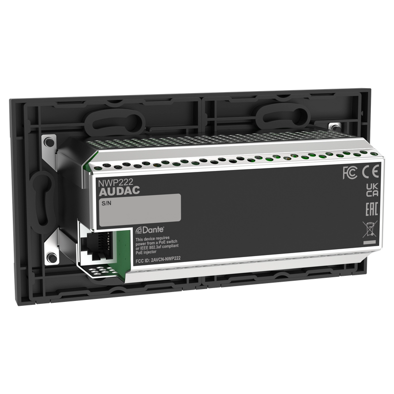 Audac NWP222US/B Network Panel With 2 In And Out XLR And Bluetooth (Black)