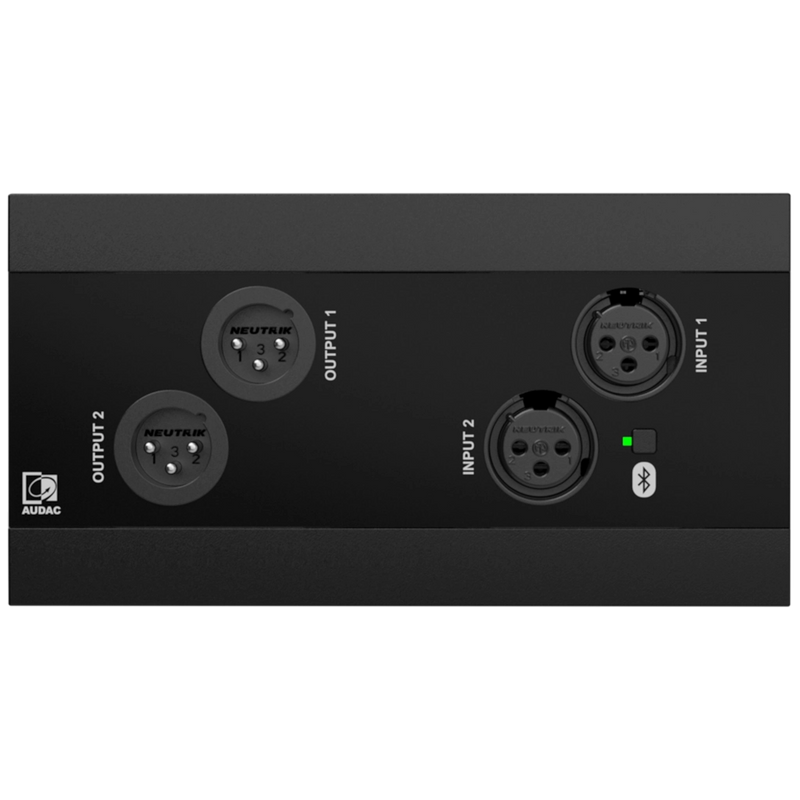 Audac NWP222US/B Network Panel With 2 In And Out XLR And Bluetooth (Black)