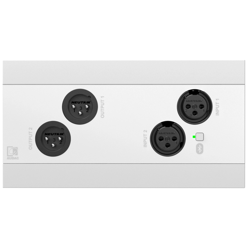 Audac NWP222US/W Network Panel With 2 In And Out XLR And Bluetooth (White)