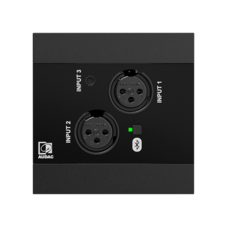 Audac NWP320US/B Bluetooth Network Input Panel With 2 XLR And A 3.5mm Jack (Black)