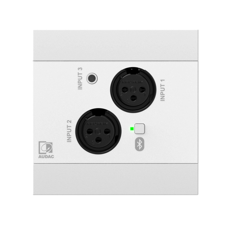 Audac NWP320US/W Bluetooth Network Input Panel With 2 XLR And A 3.5mm Jack (White)