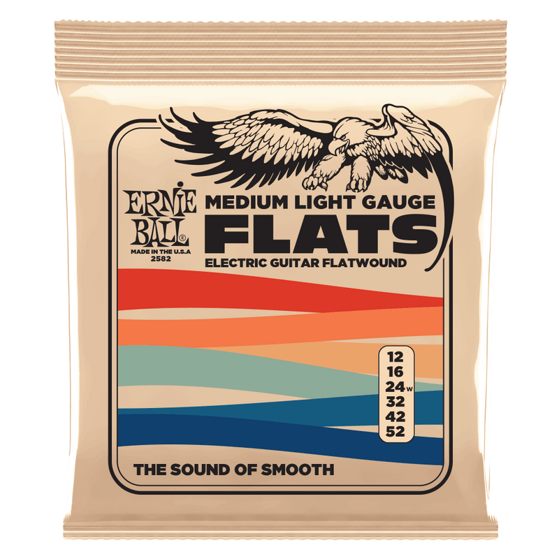 Ernie Ball 2582EB Medium-Light Flatwound Electric Guitar Strings 12-52