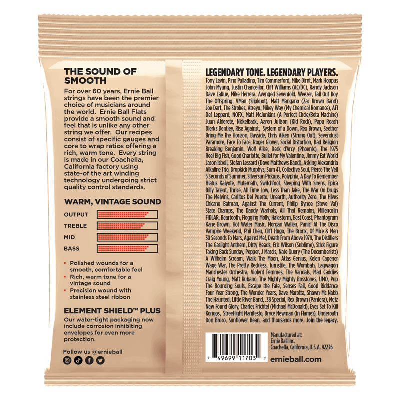 Ernie Ball 2801EB Flatwound Group 2 Short Scale Electric Bass Strings 45-105
