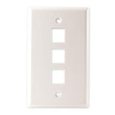 Covid PB-13000-W Blank Wall Plate with 3 Keystone Hole (White)
