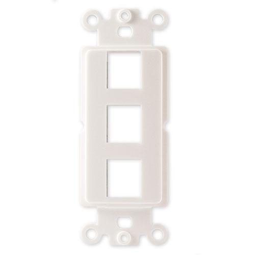 Covid PB-D3000-W Blank Wall Plate with 3 Keystone Hole (White)
