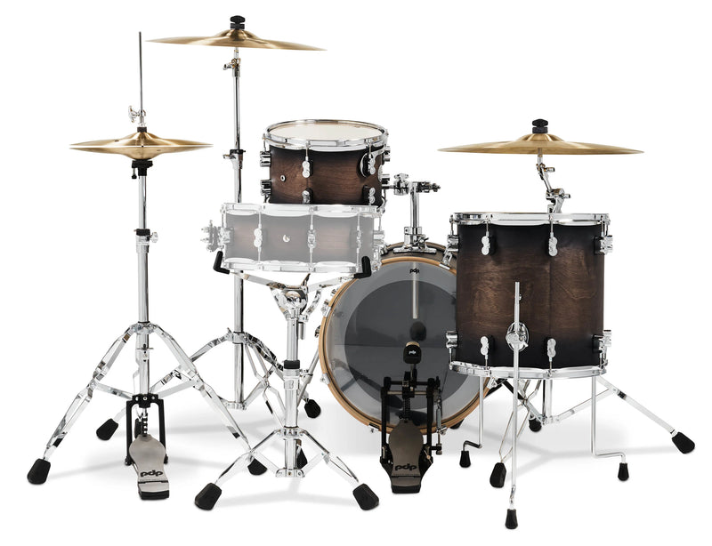PDP PDCM18BPSCB Concept Maple 3-Piece Bop Shell Pack Lacquer Finish (Satin Charcoal Burst)