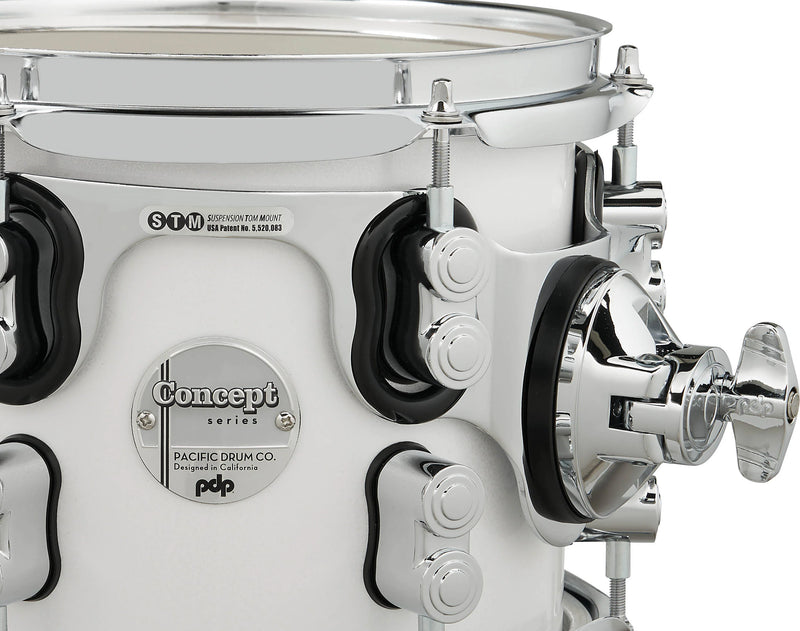 PDP PDCM24RKPW Concept Maple 3-Piece Rock Shell Pack Lacquer Finish (Pearlescent White)