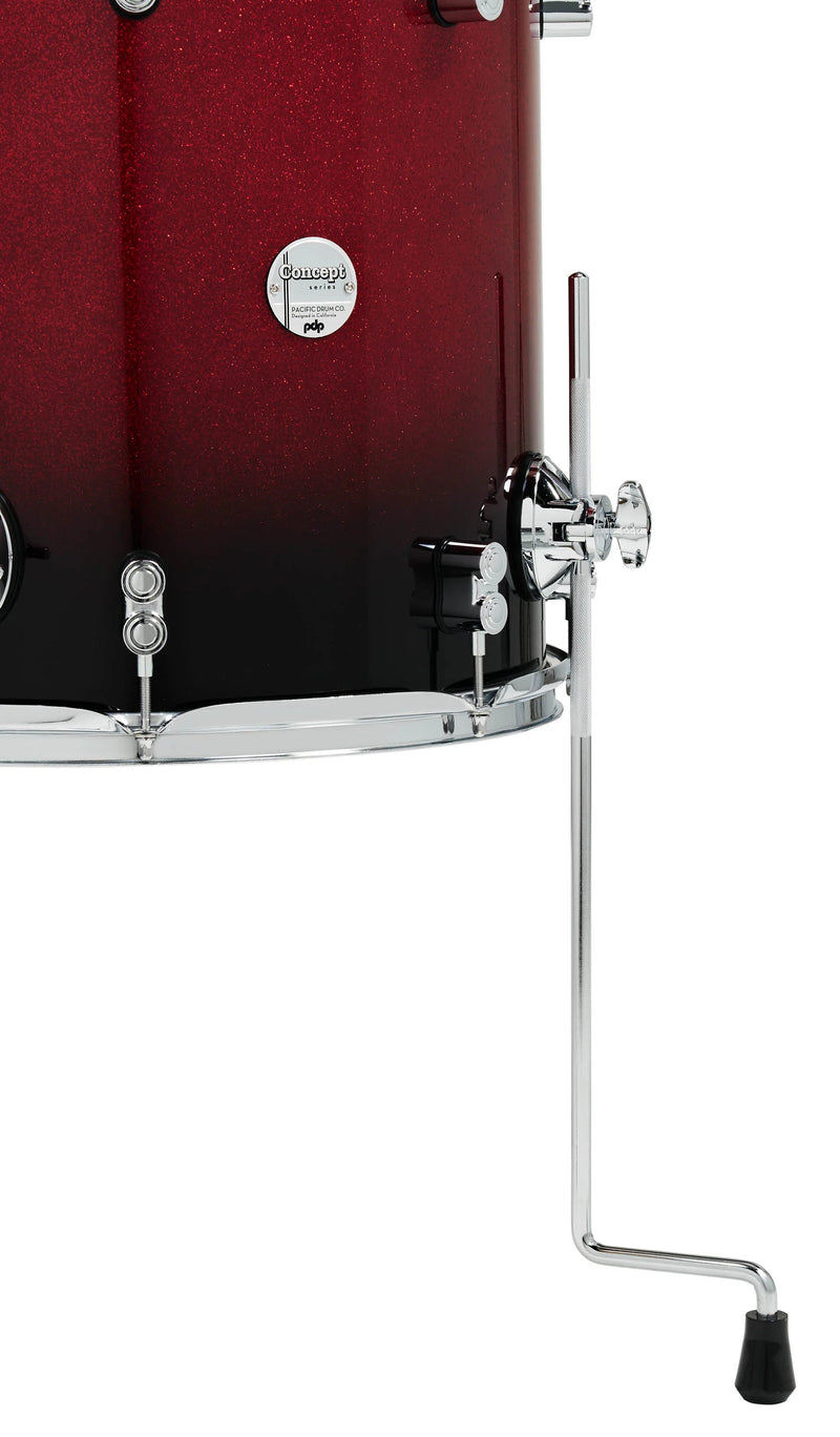 PDP PDCM24RKRB Concept Maple 3-Piece Rock Shell Pack Lacquer Finish (Red to Black Fade)