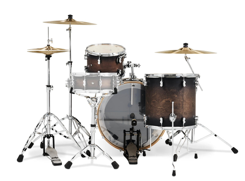 PDP PDCM24RKSCB Concept Maple 3-Piece Rock Shell Pack Lacquer Finish (Satin Charcoal Burst)