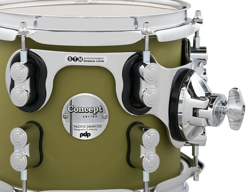 PDP PDCM24RKSO Concept Maple 3-Piece Rock Shell Pack Finish Ply (Satin Olive)