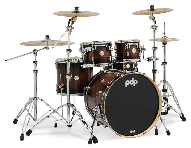 PDP PDCMX2215WC Concept Exotic 5 Piece Drum Shell Pack (Walnut To Charcoal Burst)