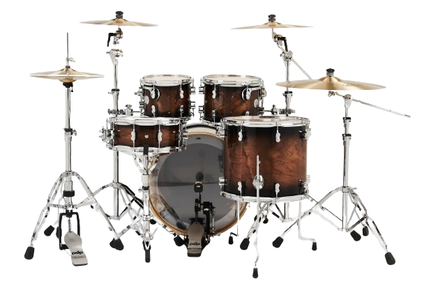 PDP PDCMX2215WC Concept Exotic 5 Piece Drum Shell Pack (Walnut To Charcoal Burst)