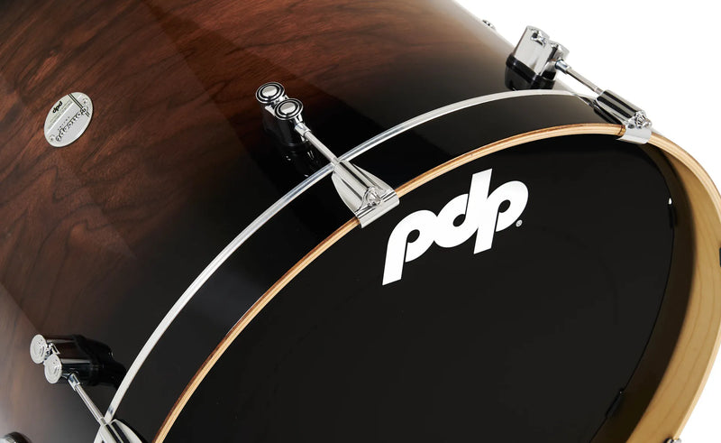 PDP PDCMX2215WC Concept Exotic 5 Piece Drum Shell Pack (Walnut To Charcoal Burst)