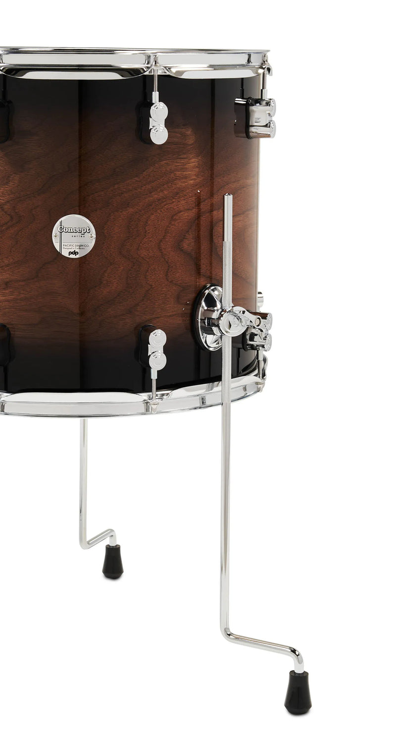 PDP PDCMX2215WC Concept Exotic 5 Piece Drum Shell Pack (Walnut To Charcoal Burst)