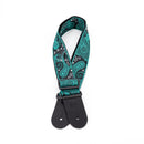 Profile JW-6010 Jacquard Weave Paisley Pattern Strap (Teal and Black) - 2.5"