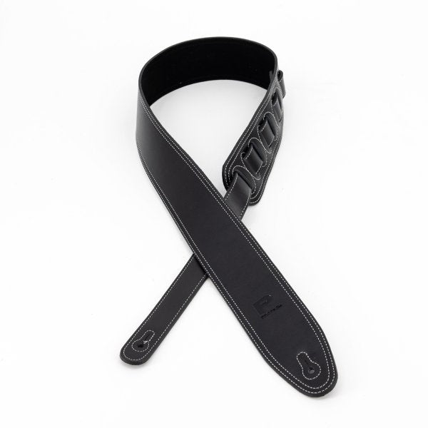 Profile LS-7000 Leather Strap with White Double Stitching (Black) - 2.5"
