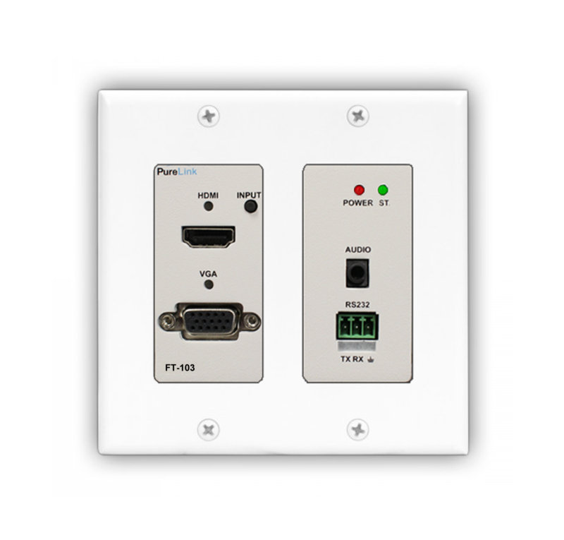 Plaque murale d'extension fibre optique HDMI PureLink PM-FT103-U