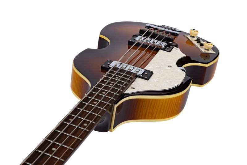 Hofner IGNITION Left Handed Violin Electric Bass Guitar (Sunburst)