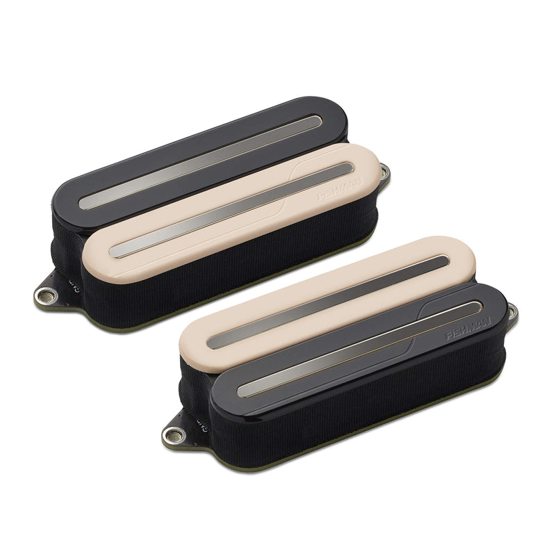 Fishman PRF-MO7-SVB Fluence Open Core Modern Humbucker 7-String Pickups Set (Reverse Zebra with Black Nickel Blades)